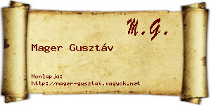 Mager Gusztáv névjegykártya